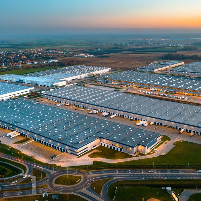 Aerial view of the logistics center